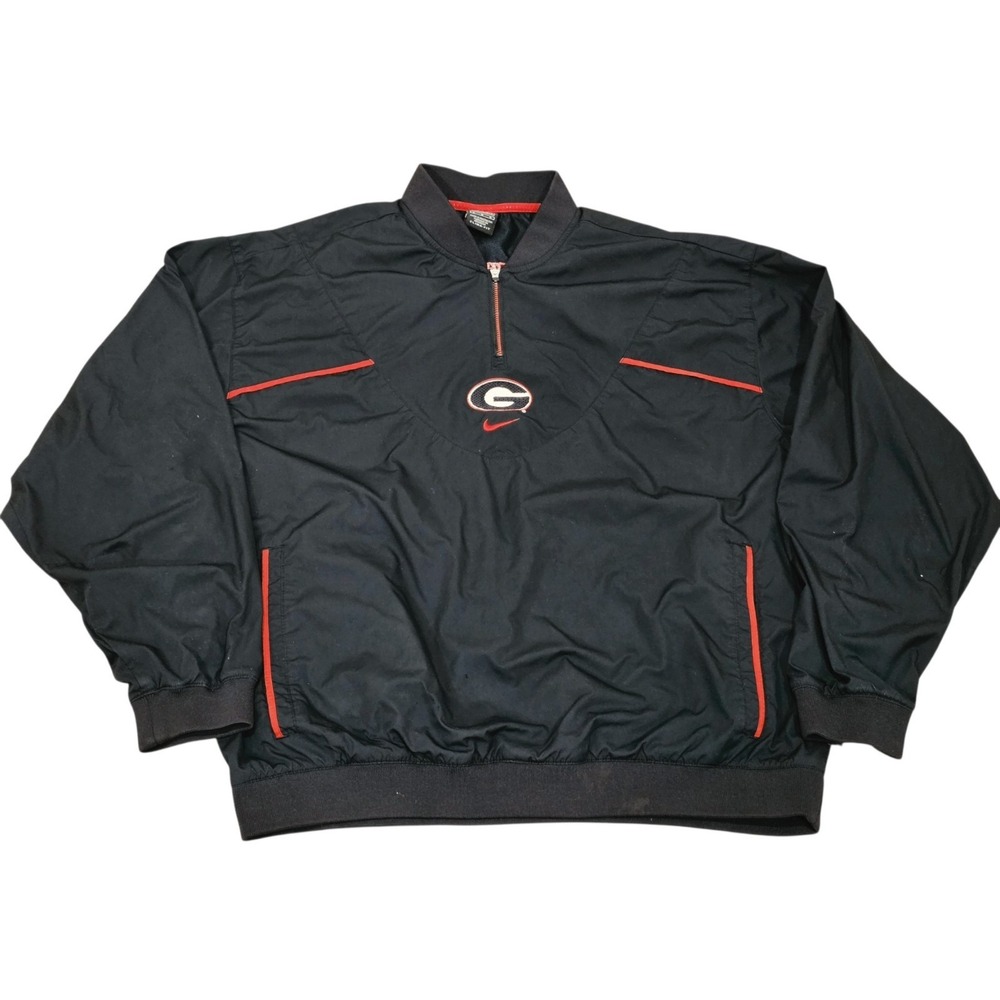 Nike Team Georgia Bulldogs Clima-FIT Pullover Jacket Men's L Black UGA Vintage